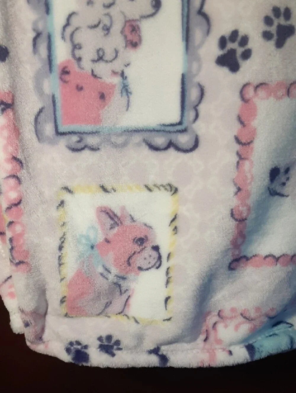Celebrity Pink Pastel Dog Plush Throw - Pink, Blue, Yellow, Cream